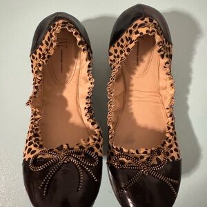 INC International Concepts Animal Print and Black Flats